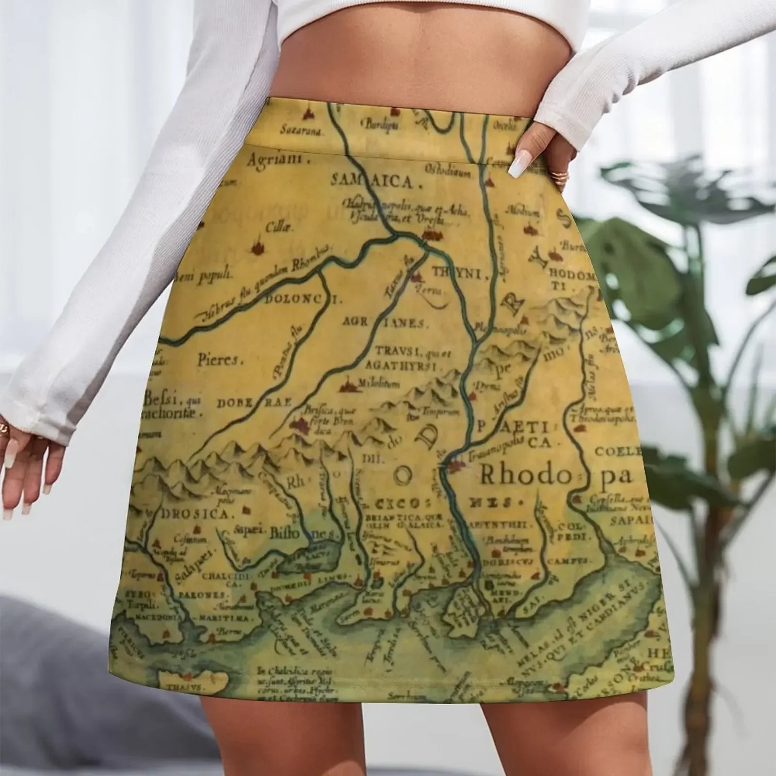 Винтажная антикварная карта Трейса Турция Европа мини-юбка летние юбки