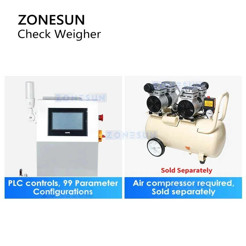 ZONESUN Промышленная контрольная взвешивающая машина Линейная взвешивка