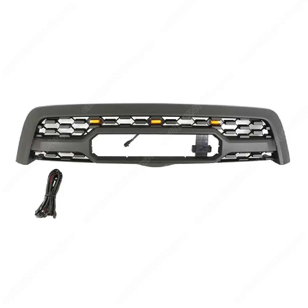 Фото Для Toyota Sequoia 2005 2006 2007, передний бампер в стиле TRD, гоночные решетки со светодиодной подсветкой, верхние решетки воздухозаборника радиатора, комплекты кузова №3