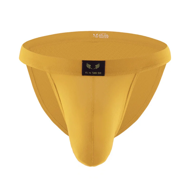 8PCS Men's Underwear Nylon Briefs Solid Mesh Breathable Mid-waist U Convex Design Dry Quickly High Fork Men's Underpants Briefs