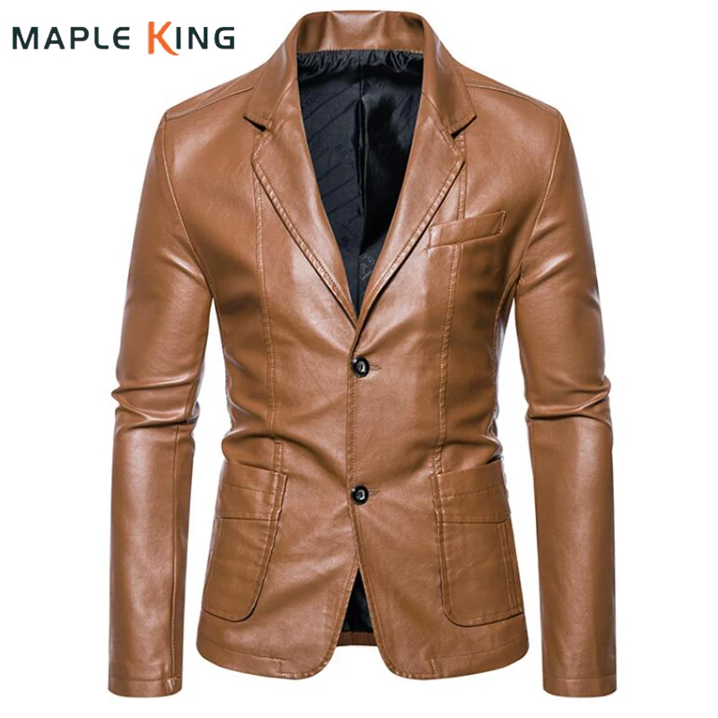 

Motorcycle Biker Jacket Coats for Men PU Leather Chaqueta Para Hombres Steampunk Cool Pockets Vintage Men Luxury Suit Jacket 5XL