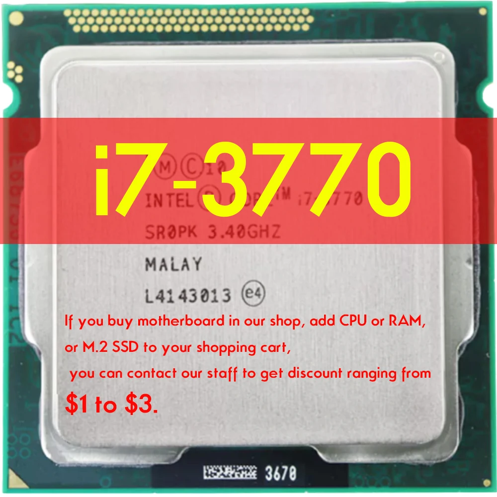 Intel Core i7-3770 i7 3770 3 4 ГГц четырехъядерный восьмипоточный ЦПУ процессор 8 Мб 77 Вт