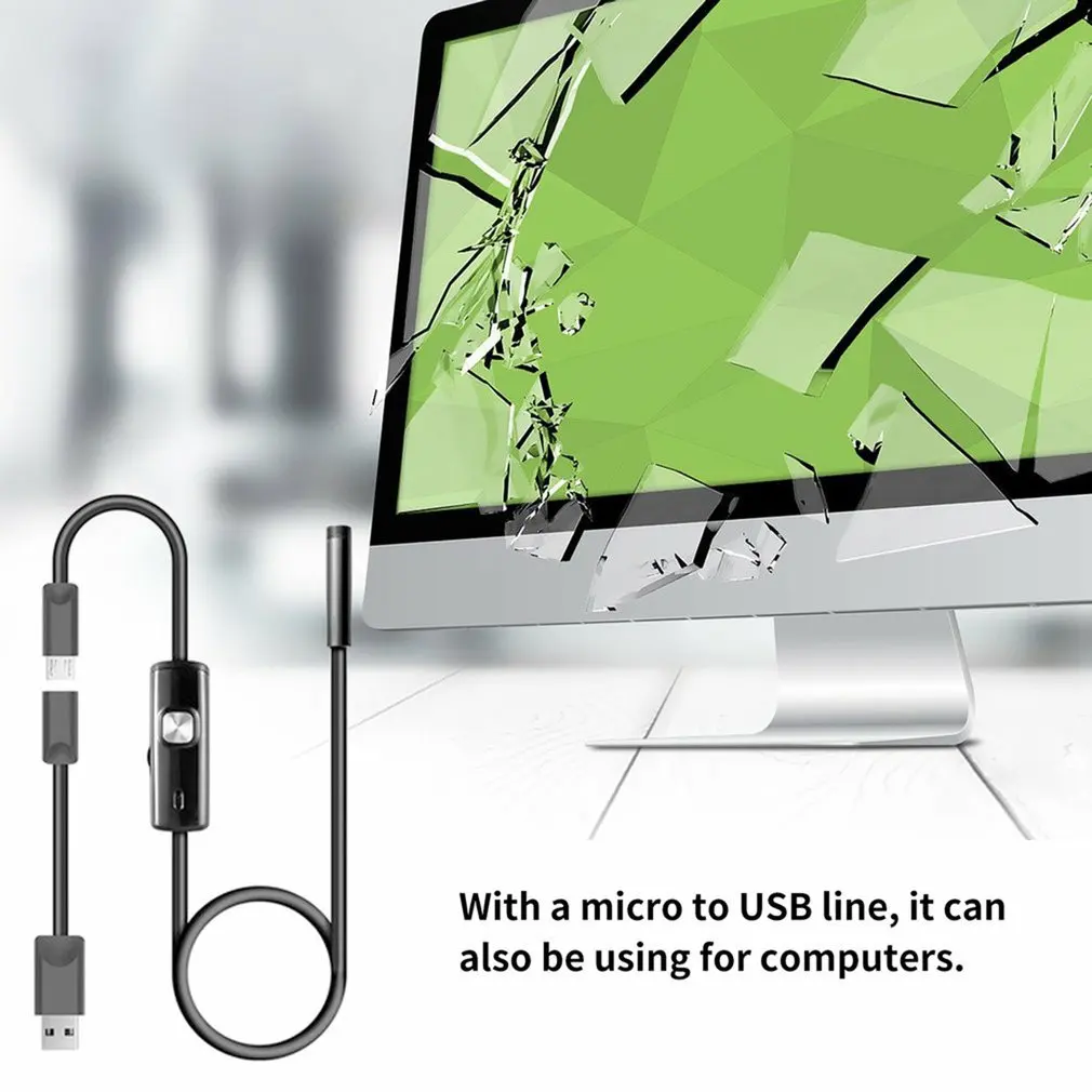 7mm 1M Focus Camera Lens USB Cable Waterproof 6 LED Mini Endoscope Inspection For Android Drop Shipping | Электроника