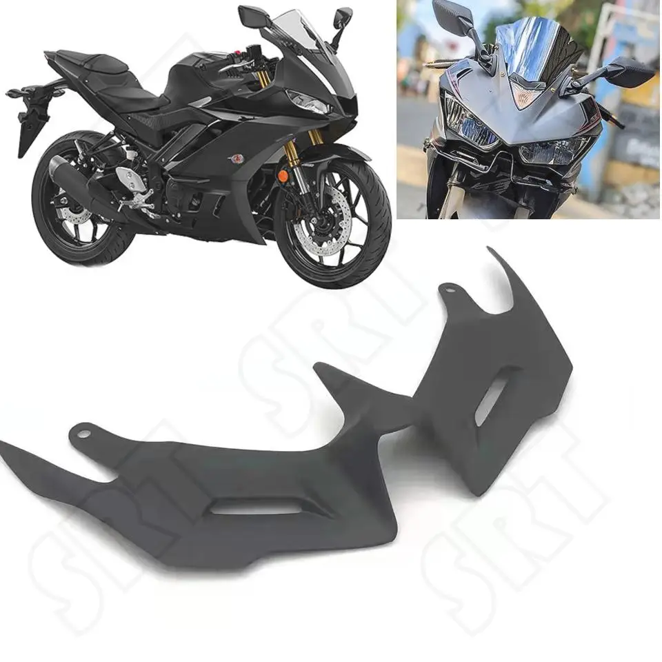 

Fits for Yamaha YZF R3 R25 YZF-R3 YZF-R25 2014-2018 Motorcycle Front Fairing Wind Wing Aerodynamic Winglets Decorative Plates