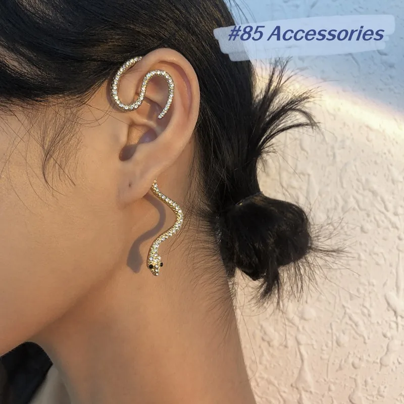 

Elegant Deluxe Crystal Snake For Women Infinity Rhinestone Bangle Gift Color Silver Fashion Earrings ZN00025