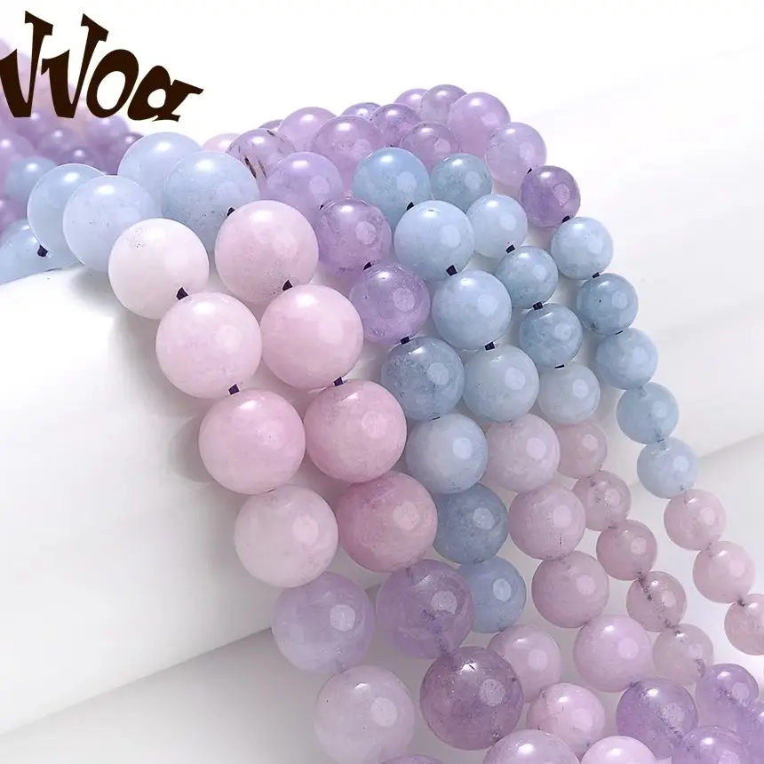 

AAA Natural Purple Morganite Stone Beads For Jewelry Making DIY Bracelet Necklace Loose Spacer Beads Accessories 15'' 6/8/10mm
