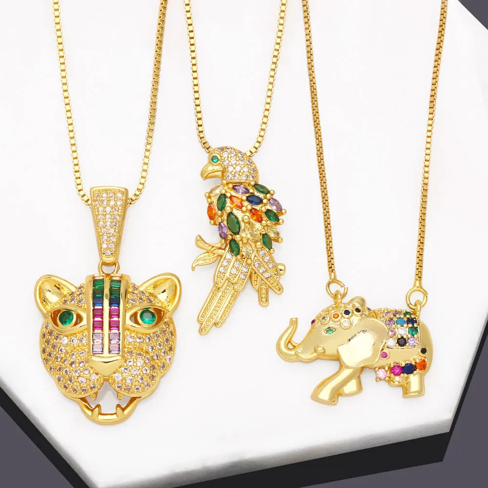 

V&YIDOU Personality spirit hip hop animal leopard head necklace Women's Light luxury all-Match Jewelry pendant wholesale