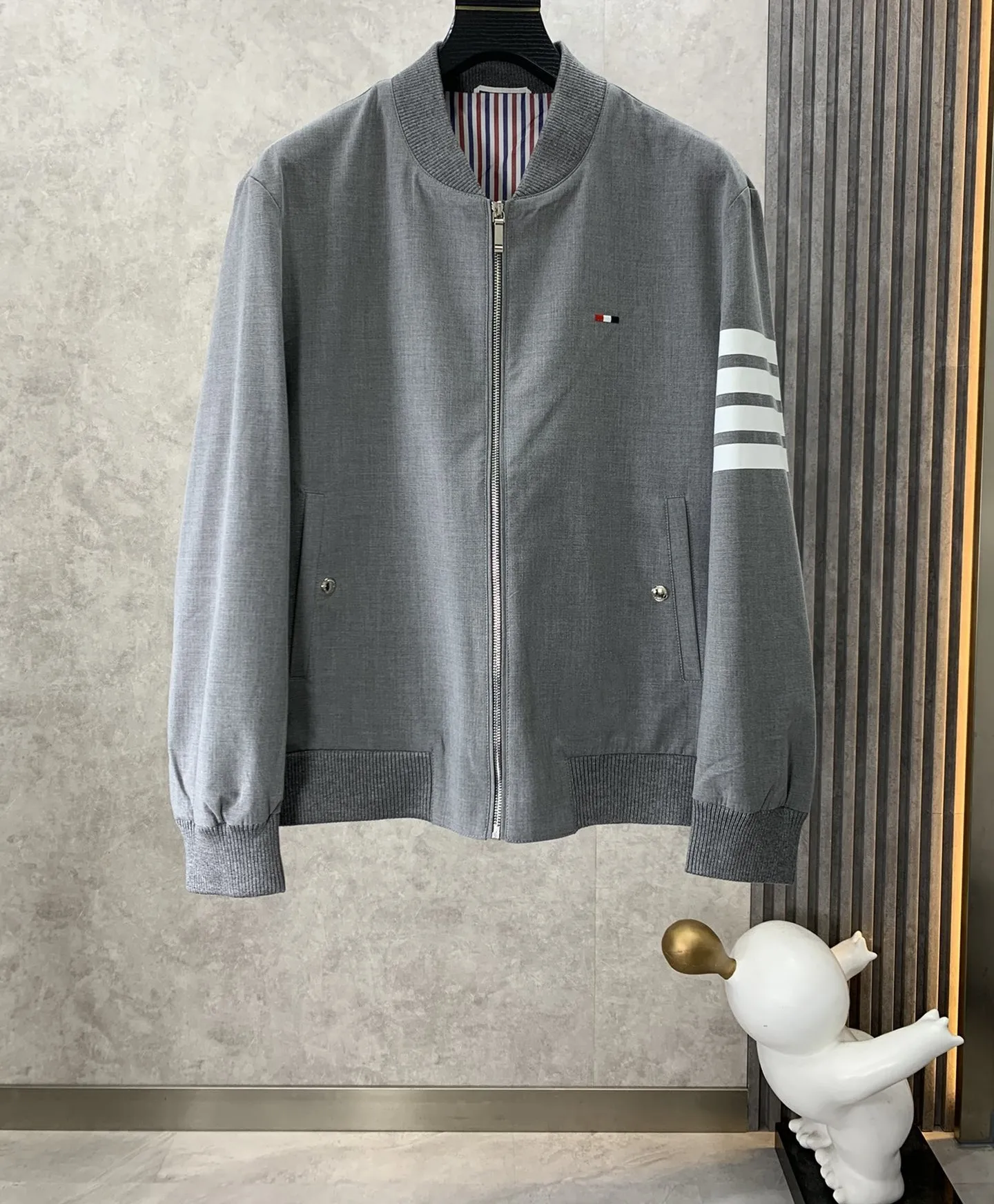 Men Bomber Jacket Casual Autumn Winter Jacket Fashion Brand Design Baseball Collar Streetwear TB THOM Jacket Slim Fit Coat
