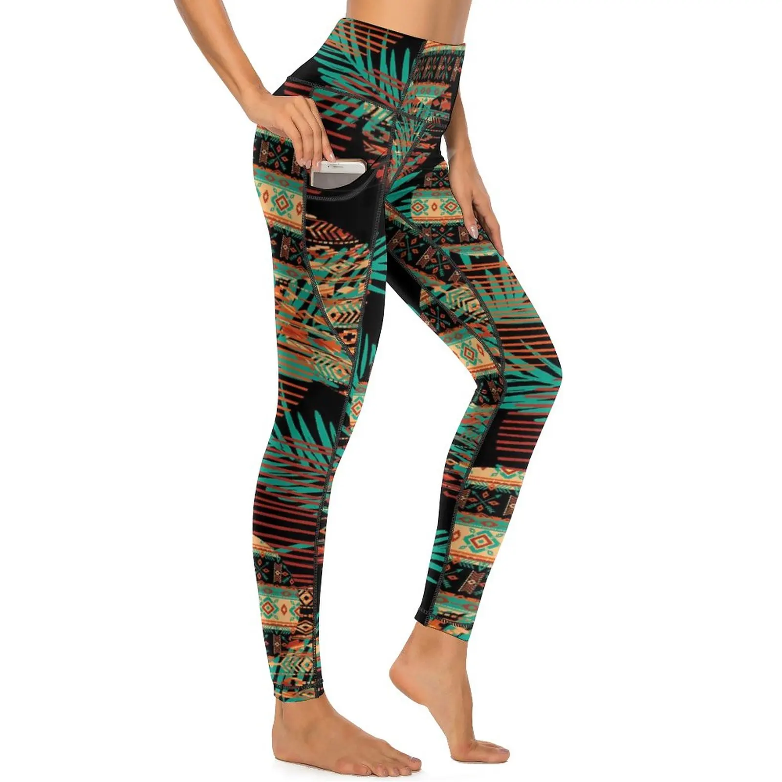 

Tribal Print Yoga Pants Sexy Cute Ethnic Design Leggings Push Up Fitness Gym Leggins Lady Vintage Stretchy Sports Tights