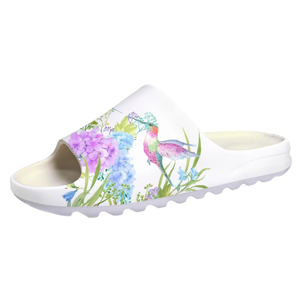 Hummingbird With Floral Print Luxury Design Outdoors Summer Slipper For Female Beach Student Kids Women Sandal Personalized Gift