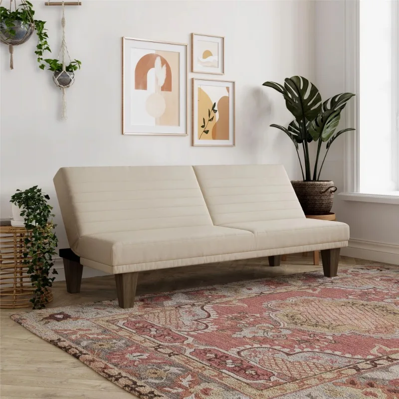 

DHP Dillan Convertible Futon, Tan sofa bed furniture living room
