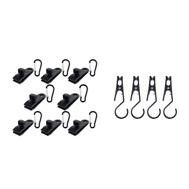 

1 набор зажимов для палатки с карабином, Сверхмощный Замок и 4 шт. наружных зажимов для палатки для кемпинга