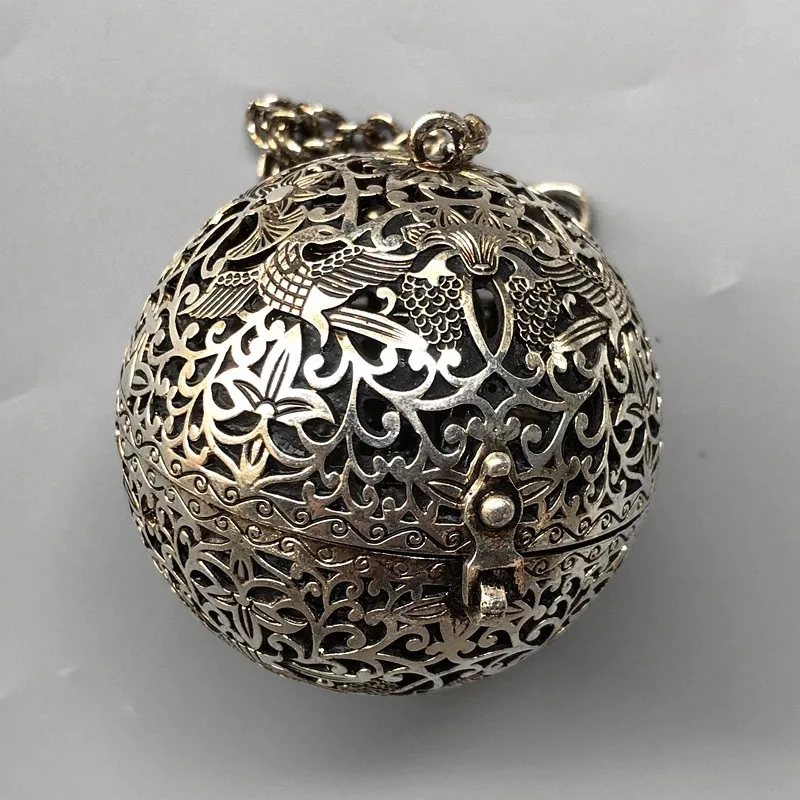 Антикварный виноградный цветок и птицы парфюмерная сумка антикварная полая