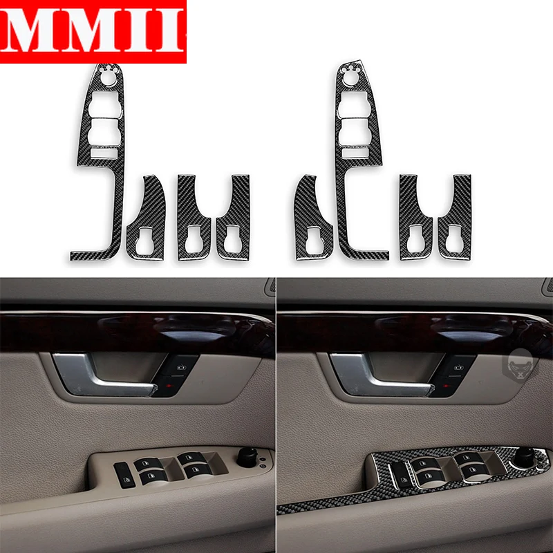 For Audi A4 S4 B7 2005 2006 2007 2008 Car Armrest Window Lifter Switch Button Decorative Frame Cover Trim Sticker Accessories