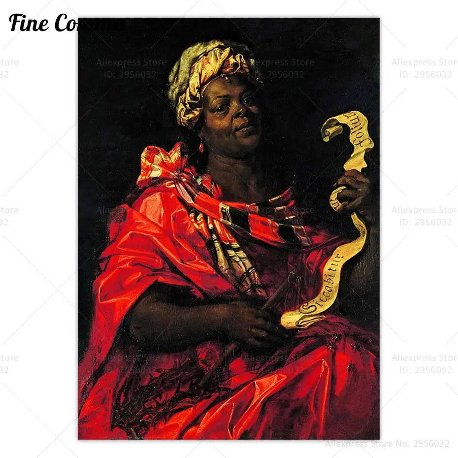 Винтажный постер Sibyl Agrippina Jan van den Hoecke античная Черная женщина ведьма настенная