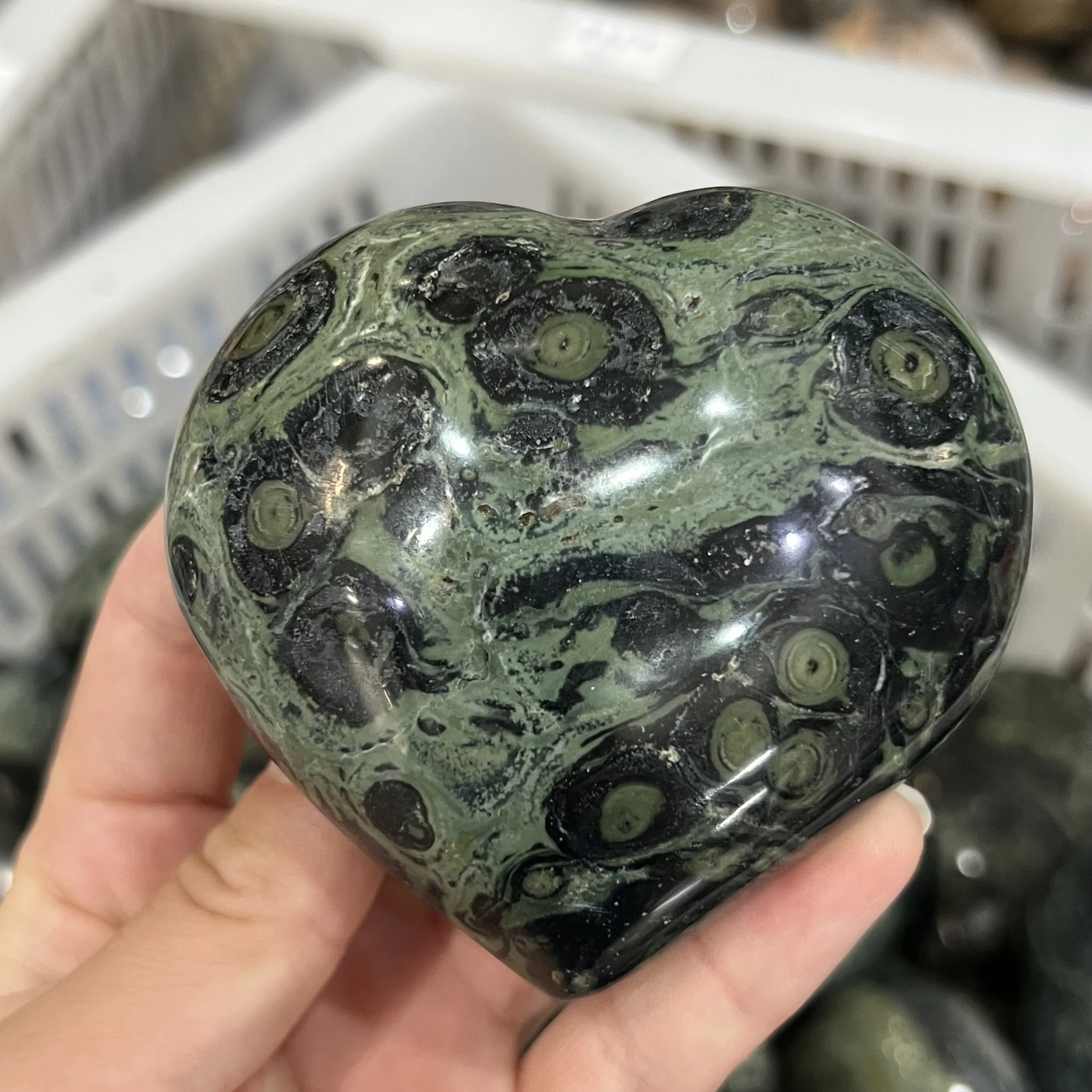 

Natural Peacock Eye Mineral Heart Collection Home Decor Healing