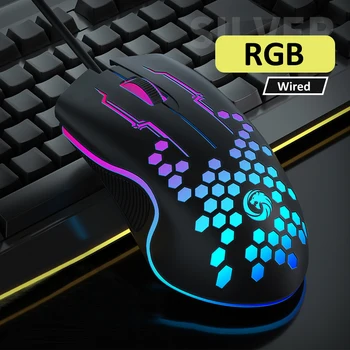 Mute Wired Gaming Mouse 1000 DPI Optical 3 Button USB Mouse With RGB BackLight Mute Mice for Desktop Laptop Computer Gamer Mouse 1