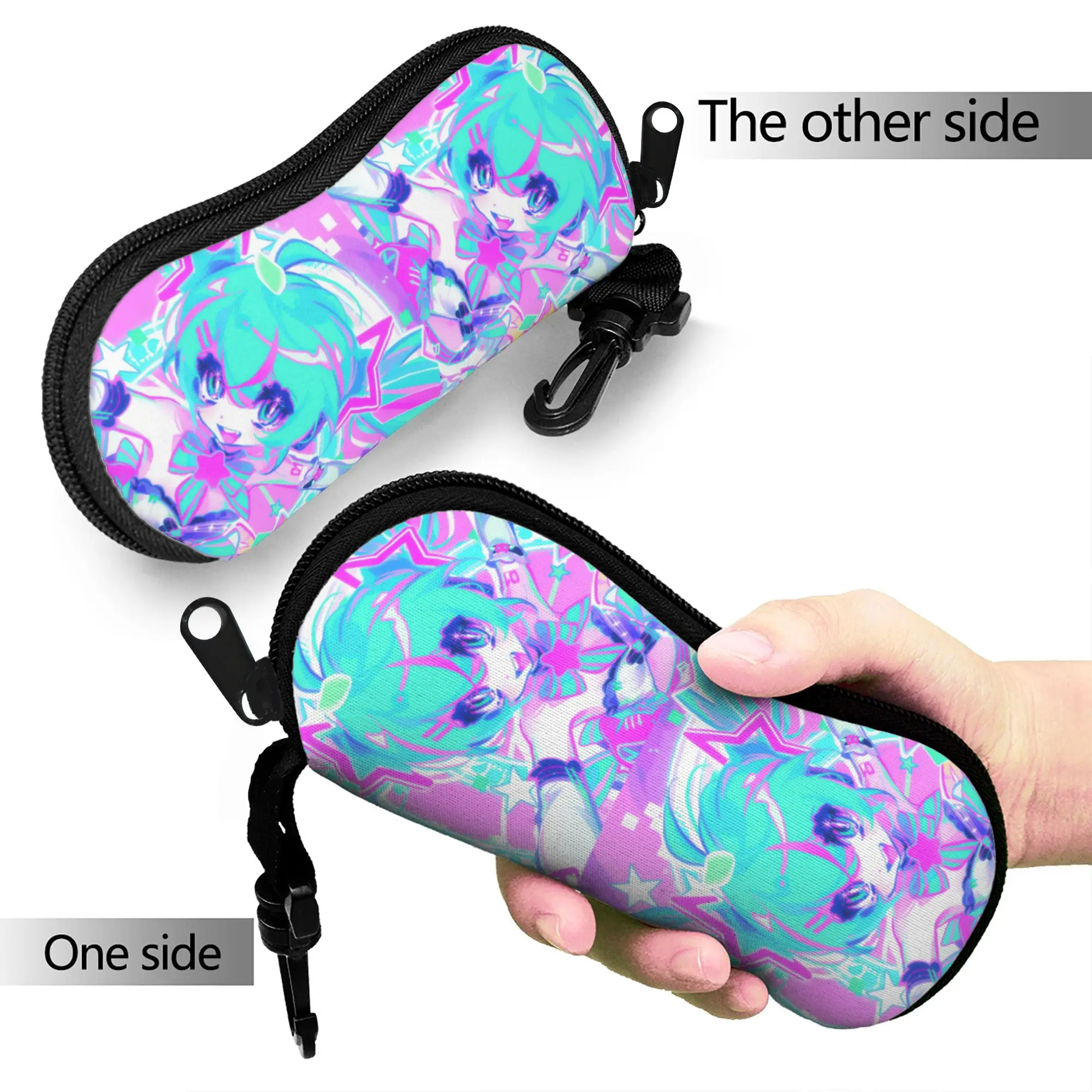 Фото Чехол для очков Custom Hatsune M-Mikues Japan Comic Shell, защитный футляр для очков, чехол для солнцезащитных очков для мужчин и женщин, мешочек для очков №5
