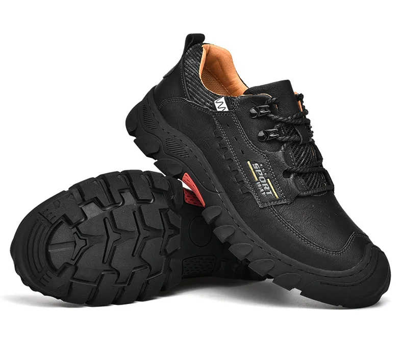 

Men Work Shoes Indestructible Genuine Leather Men Sneakers Outdoor High Quality Male Hiking Shoes Casual No-slip Ankle Boots 2.5