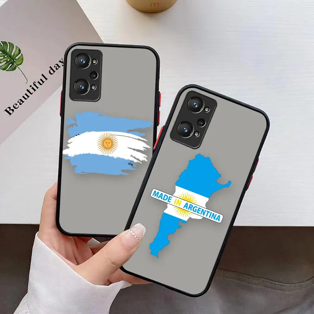 

Matte Case For REALME C35 C33 C31 C30S C25Y C21Y C21 C20 C15 C12 C11 9 8 8I 7 7I 6 5 PRO PLUS 5G Case Flag Of Argentina