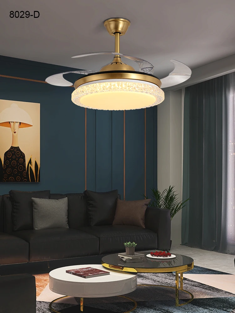 Новая роскошная люстра-вентилятор Zhongshan золотистый Хрустальный потолочный