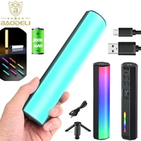 mini handheld rgb led video light wand stick photography light with tripod built in rechargable 3000mah battery cct 2500 9000k