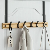 door organizer bamboo door removable mounting hooks hangner rack clothes towel pants coat home storage hat hook hanger bedroom