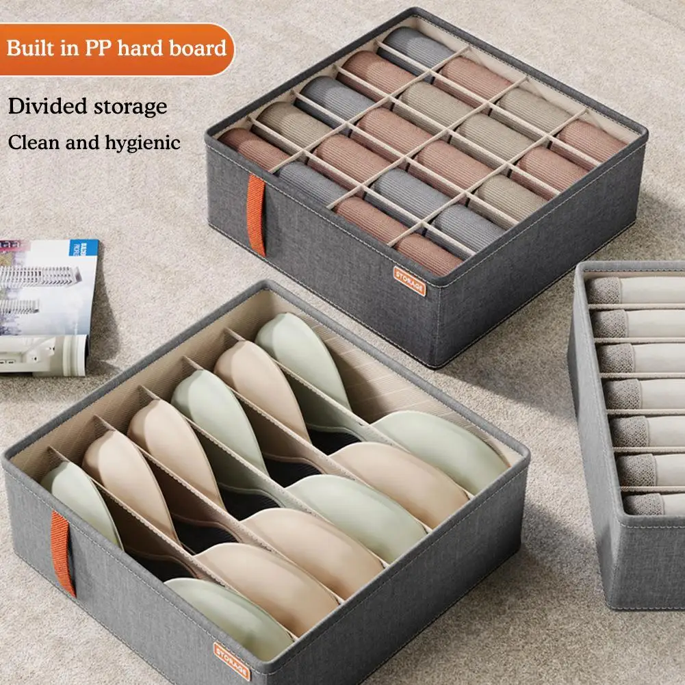 

Foldable Sports Bra Underwear Organizer Box Cabinet Drawer Socks Wardrobe Clothes Organizer Storage 6/7/20 Grids