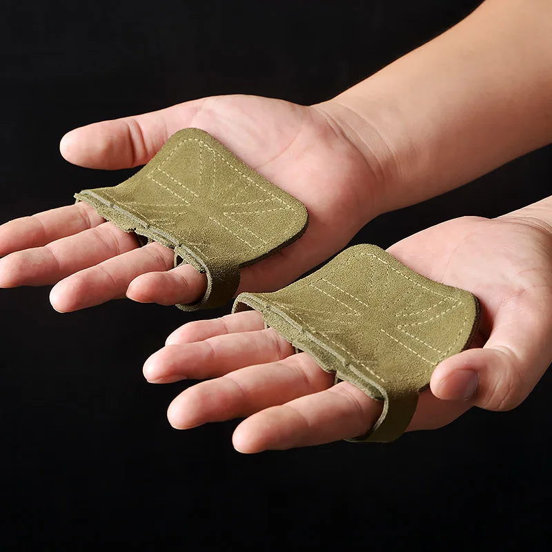 

Fitness Cowhide Gloves Male Pull Up Exercise Half Finger Horizontal Bar Anti Cocooning Anti Slip Equipment Training Iron Masking