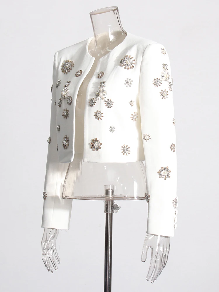 Женский элегантный комплект из двух предметов куртка с круглым вырезом и