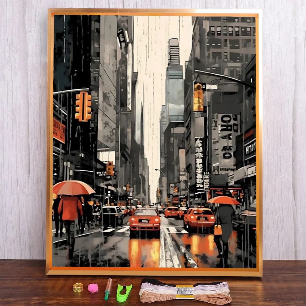 Набор для вышивания с винтажным городским зданием ручная вышивка цветная