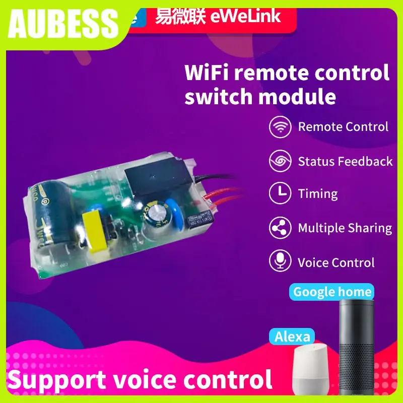 

2/3/5PCS Light Switch Module Wifi Mini Switch Module Single Fire 180-240v Switch Modification Module Alexa Google Home