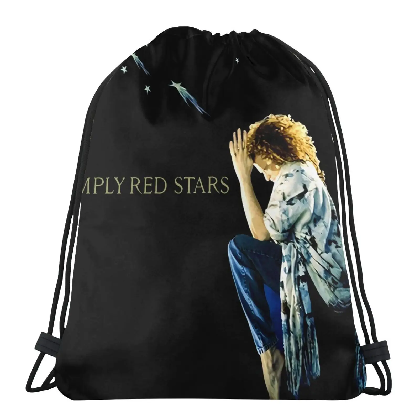 

Мужской тканевый рюкзак с принтом в виде красных звезд