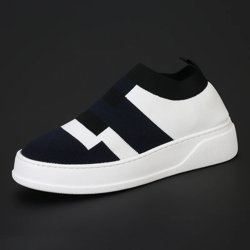 

Men Korean Trend Thick Bottom Heightening Sneakers Mesh Socks Shoes All-match Breathable Mesh Low-top Daily Sports Leisure Shoes