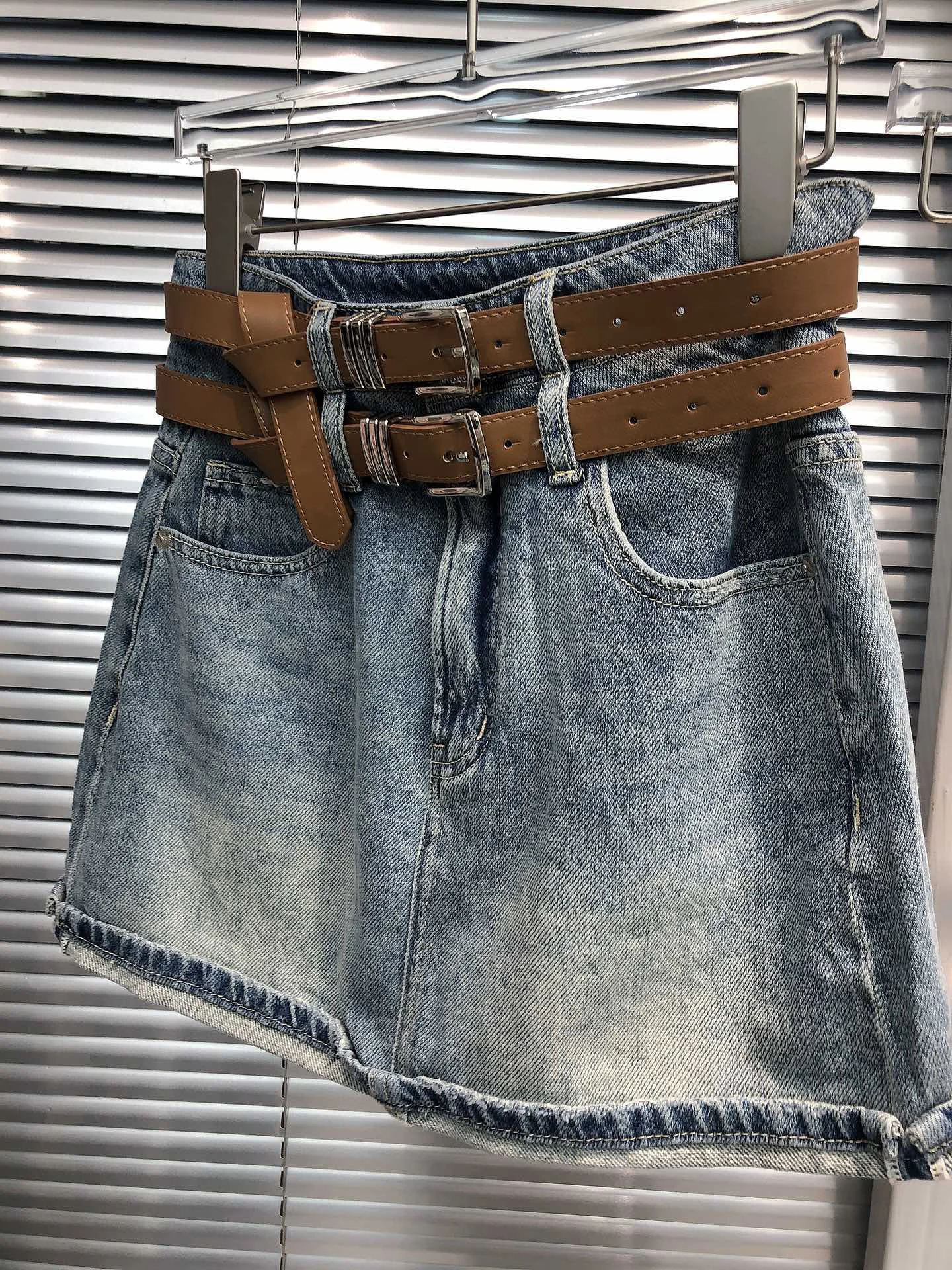 

Летняя модная юбка с двойным поясом, подходит ко всему, 2023