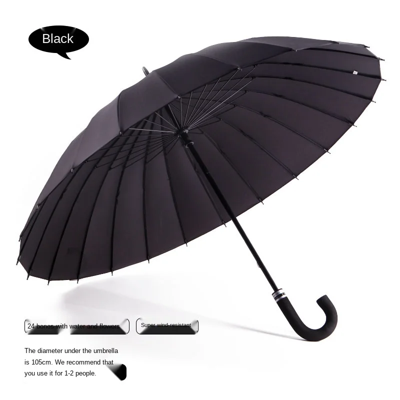 

Rushed 24 Bones Blooming Long Handle Umbrella Double Large Male Student Straight Simple Umbrella