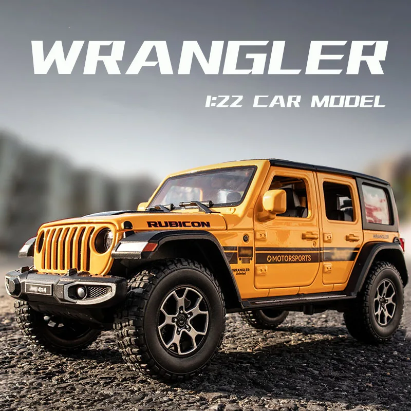 

1:22 Jeep Wrangler SUV Car Model Alloy Diecasts & Toy Metal Vehicles Toy Car Model High Simulation Sound Light Kids Toys Gift