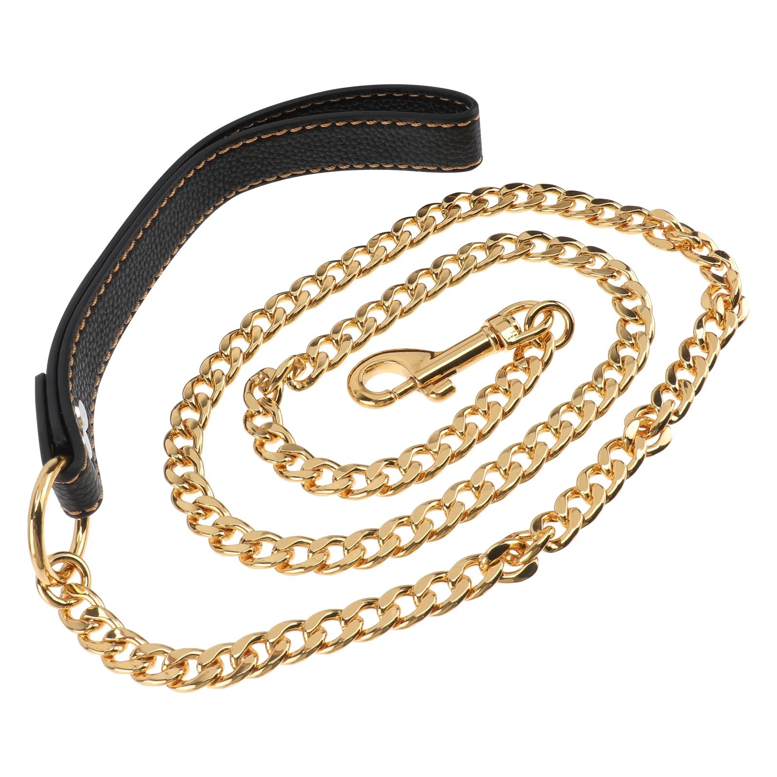 

Dog Leash Chaindogs Metal Duty Heavy Belt Leashes Link Silver Retractable Cable Pet Stainless Hauling Steel Outdoor Collar