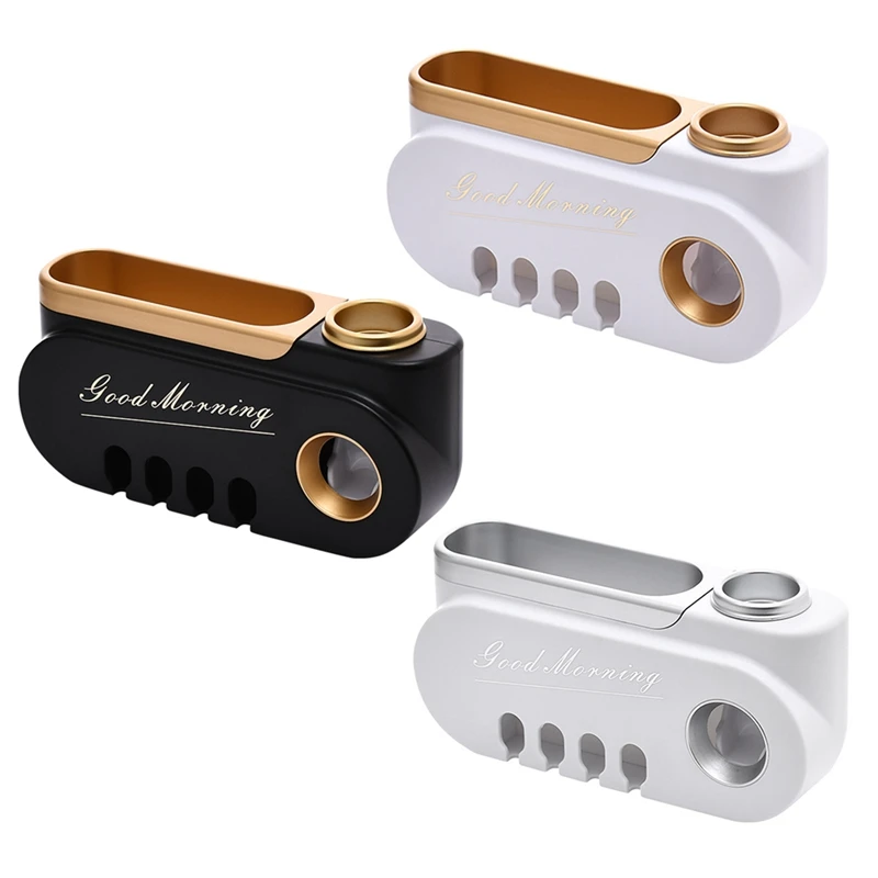 

Hanging Toothbrush Holder Automatic Toothpaste Squeezer Dispenser Makeup Storage Rack Bathroom Accessories