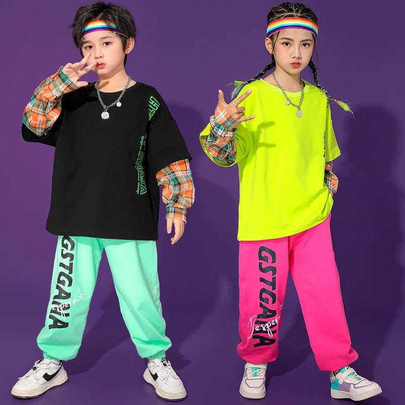 Одежда в стиле хип-хоп для мальчиков детская одежда джаза уличная зеленый