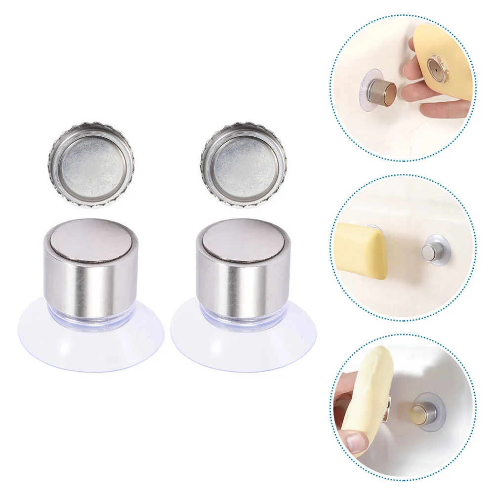 

2 Sets Soap Saver Magnetic Travel Containers Dish Suction Wall Mounted Organizer Dishes Bathroom Adhesive Shelf