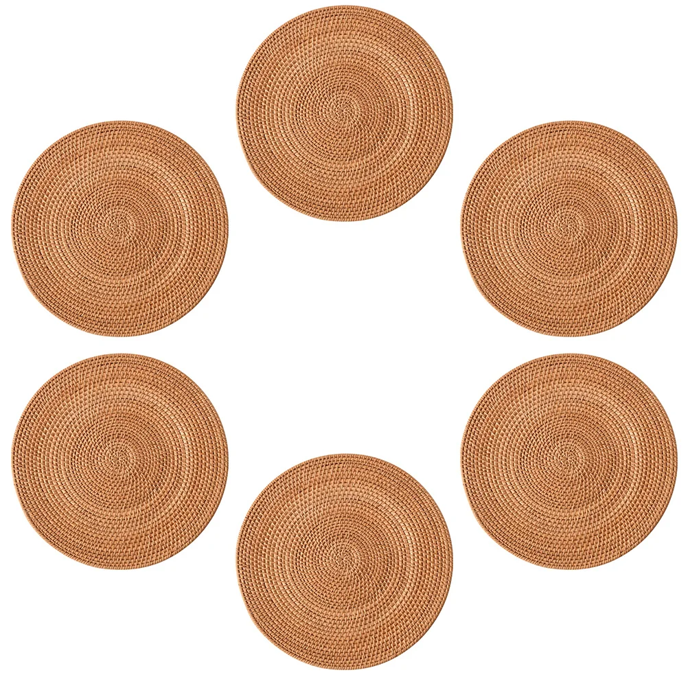 

6 шт., подставка под чашки из ротанга