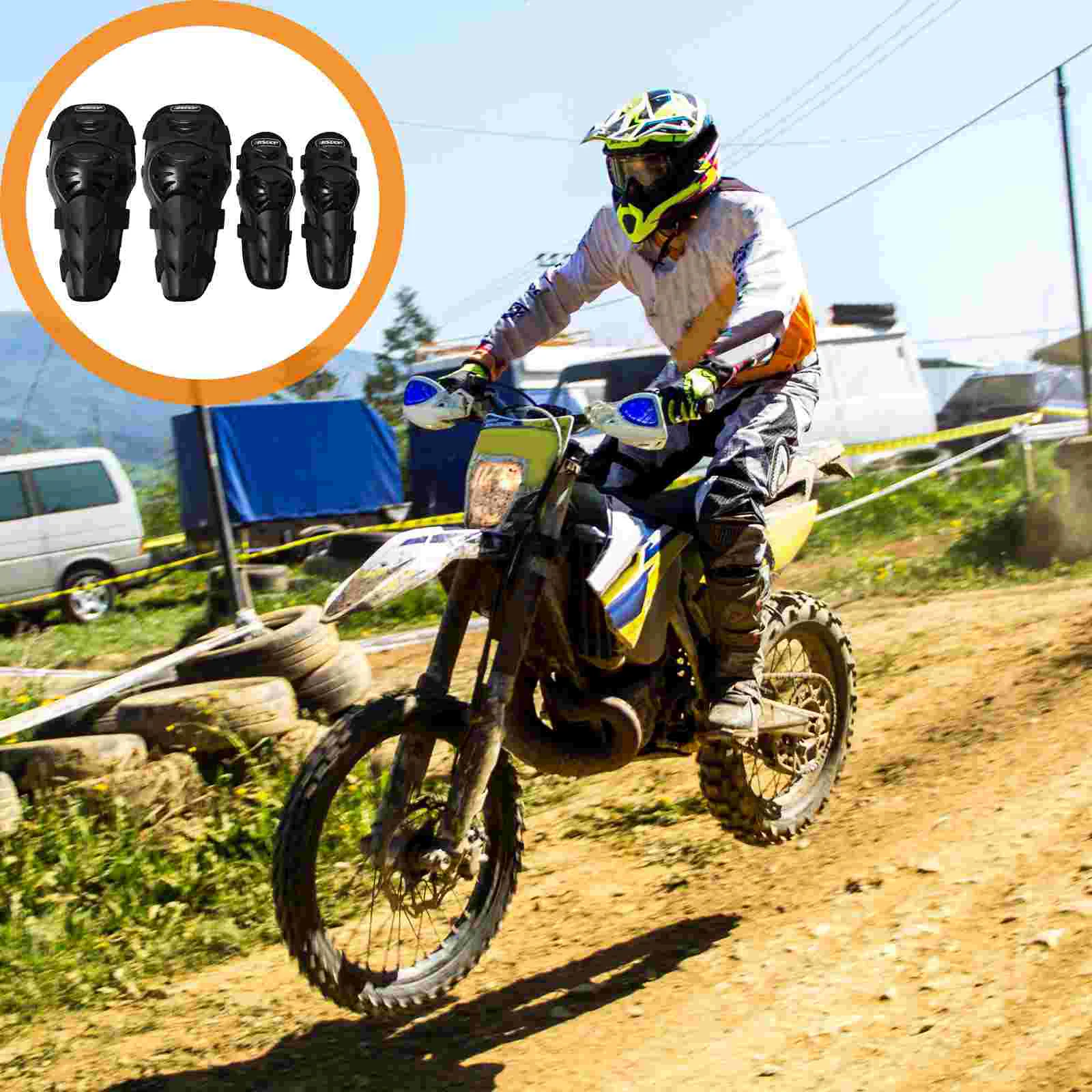 

1 Set Motorcycle Knee Elbow Pads Guards Elbow and Knee Shin Guards Protector for Adults Motorcycle Cycling Racing