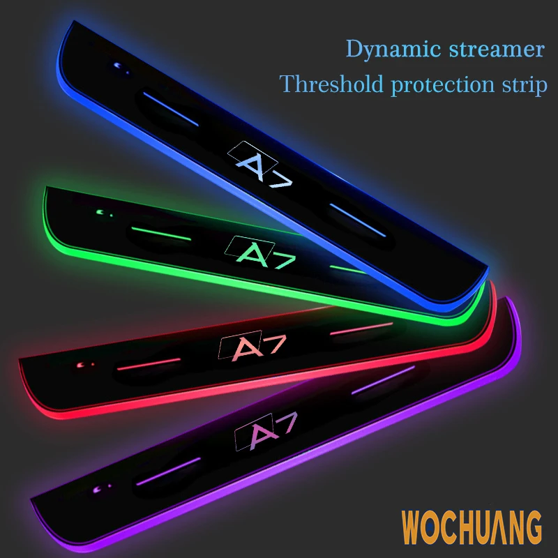 

Car Door Light Projector Lamp Customized Car Logo Luminous LED Welcome Pedal Scuff Plate For Audi A7 Sportback 4KA 4GA 4GF