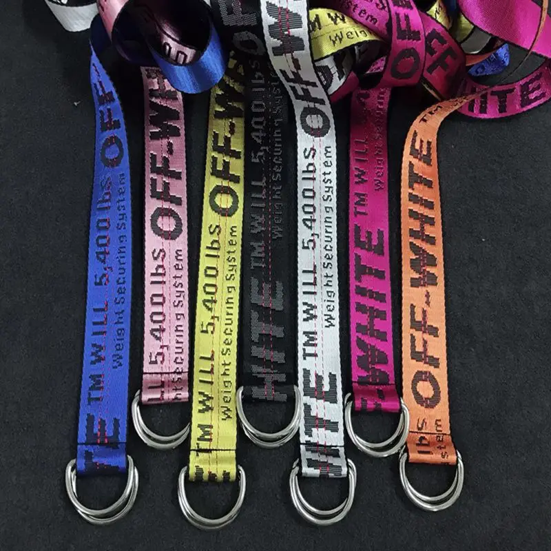 

Fashion Casual Unisex Nylon Canvas Fabric Belt Strap D Ring Buckle Waist Band Solid Color Long Cloth Dress Knitted Waistband