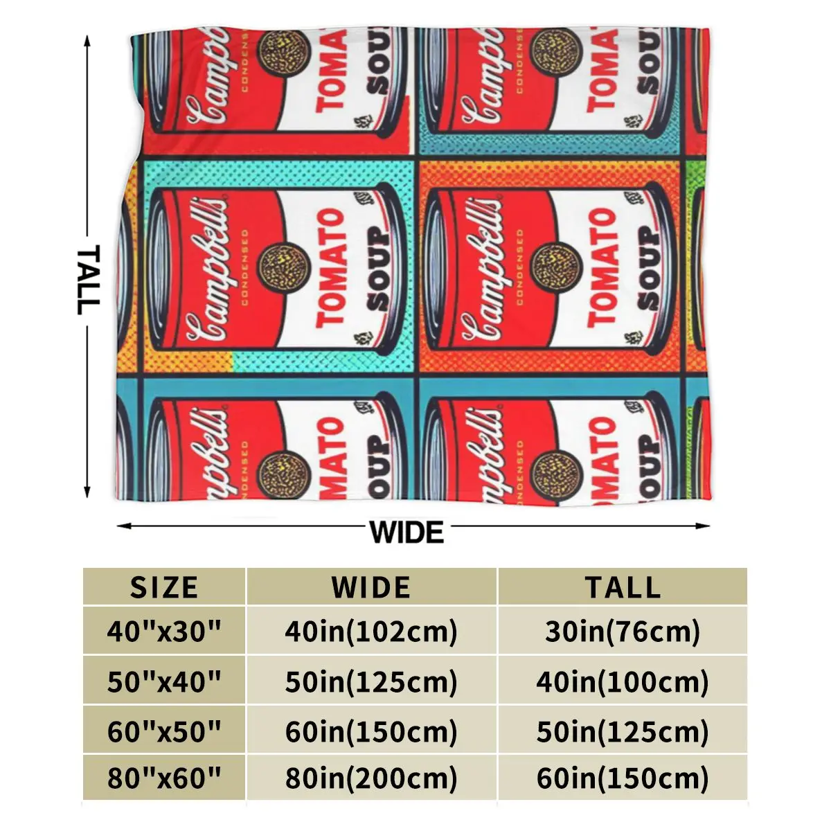 Campbell S Томатный суп Поп-арт ультрамягкое одеяло из микрофлиса