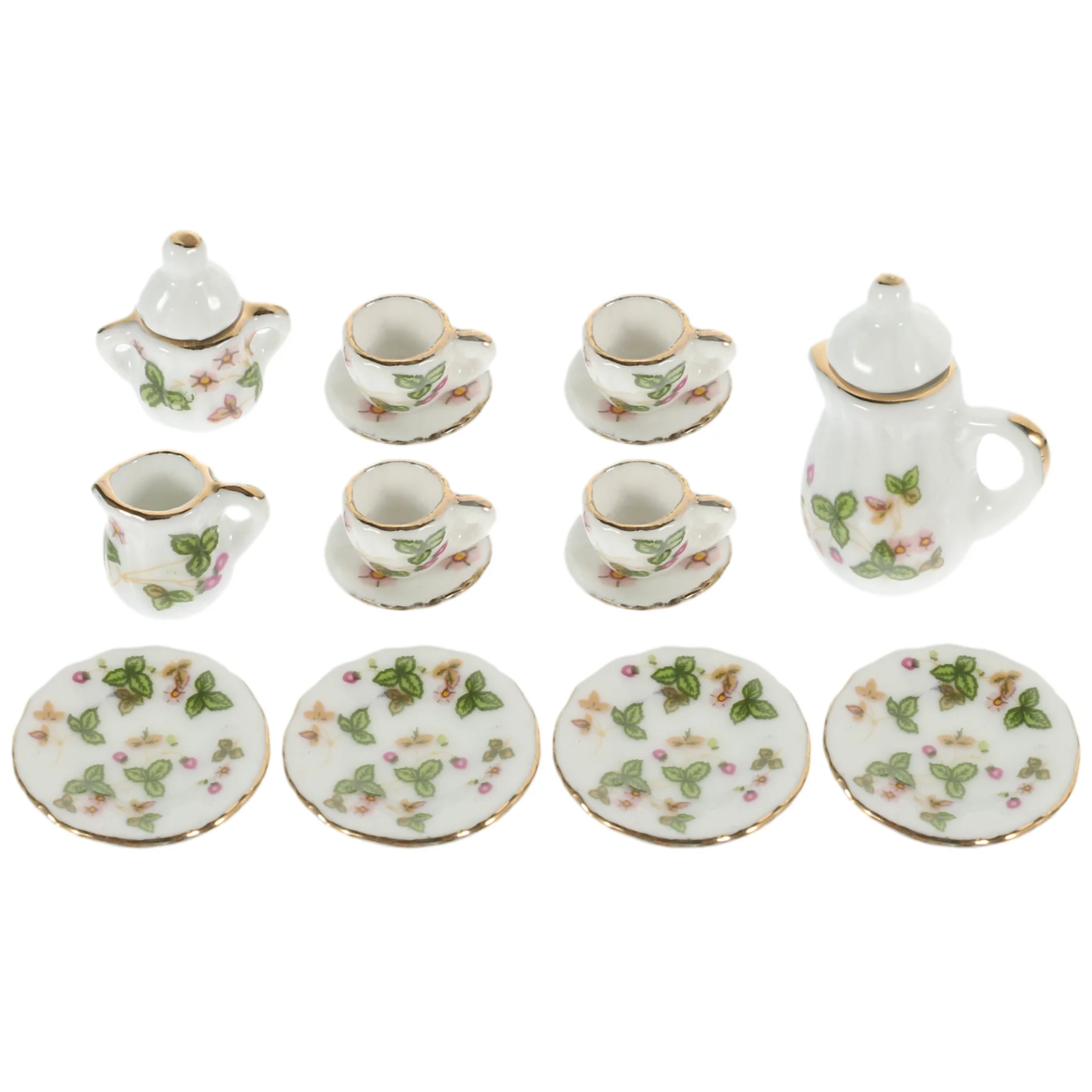 

House Tea Set Mini Teapot Scene Prop Miniature Cup Cups Miniatures Teatowels