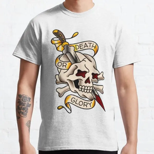 

Salty Dog American Traditional Death or Glory Skull t shirt for Kawasaki BMW KTM Ghezzi Beta Derbi BSA