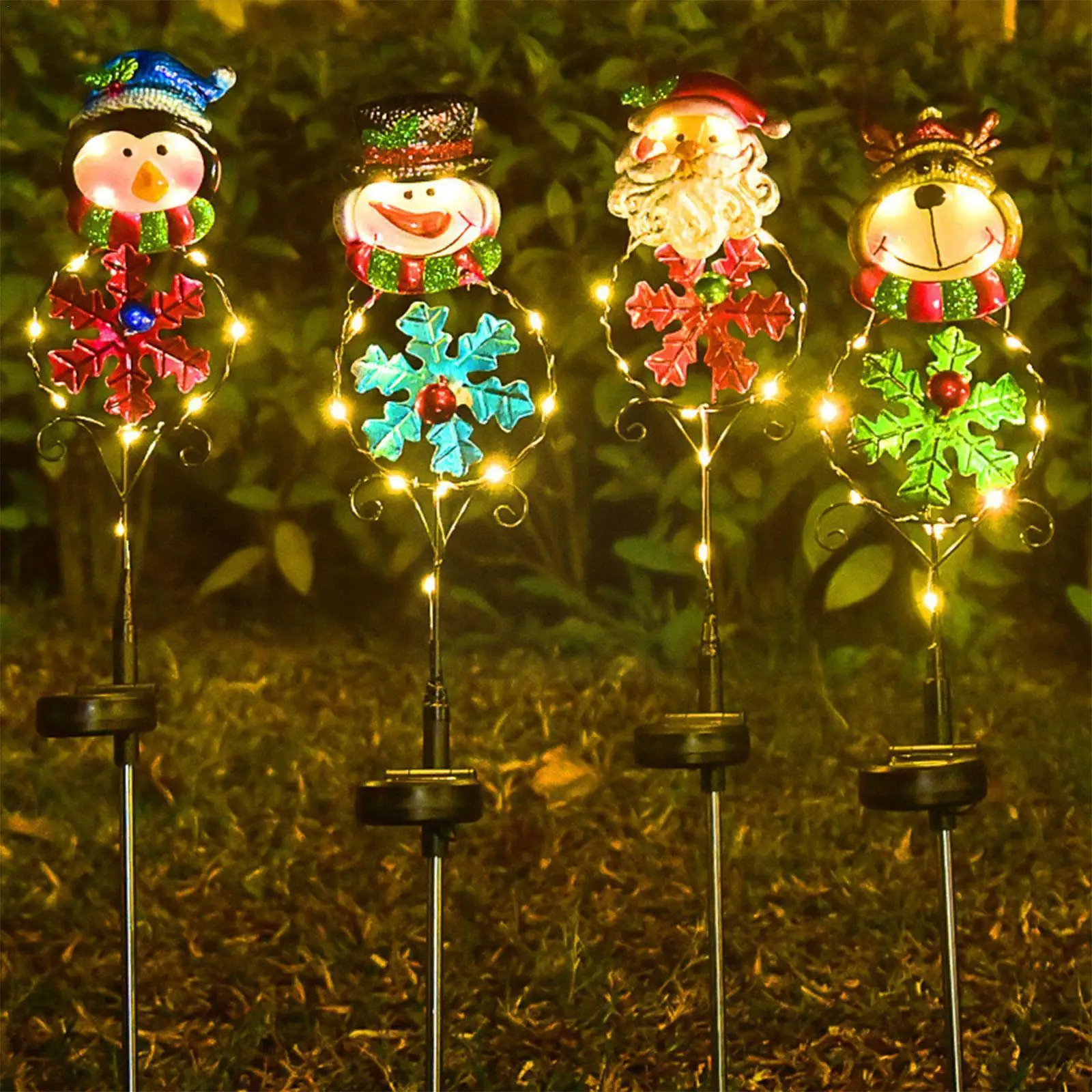 

Solar Garden Lights Snowman Christmas Decoration Waterproof Post Lighting Led Solar Led Lawn Solar Light Landscape Lamp Out O3Z0