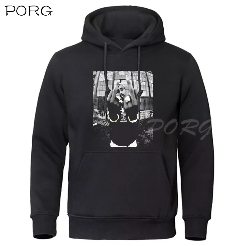 

2023New Tupac Shakur Hip Hop Rap Star Men's Sweatshirt Black White Hoodies Women Fashion Harajuku Men's Tracksuit Dropsh